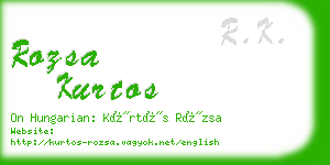 rozsa kurtos business card